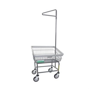 ANTIMICROBIAL FRONT LOAD LAUNDRY CART W / SGL POLE RACK --- SEE NOTES